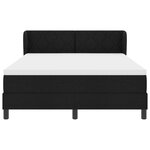 Lit à ressort vidaXL avec matelas Noir 140x190 cm Tissu