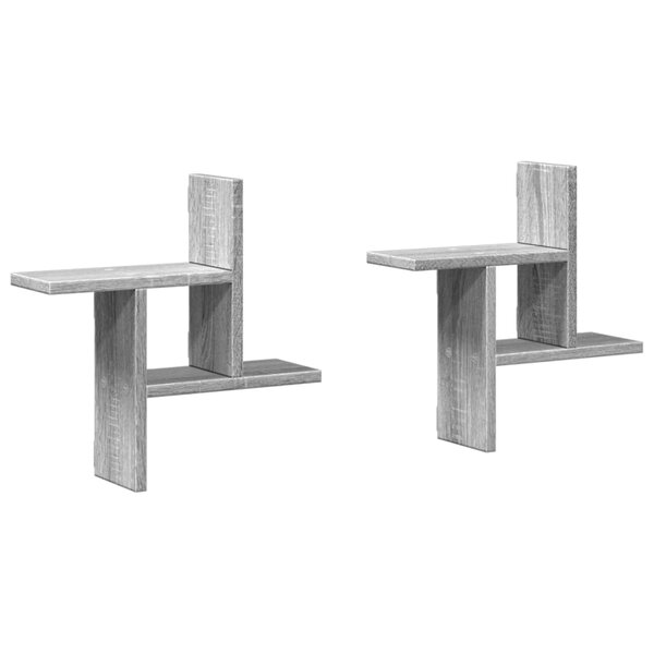 vidaXL Étagères murales 2Pièces sonoma gris 38x12x38 cm bois d’ingénierie
