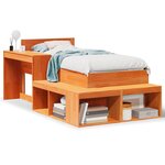 vidaXL Cadre de lit sans matelas cire marron 90x190 cm bois pin massif