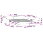vidaXL Cadre de lit Marron cire 160 x 220 cm Bois massif en pin