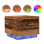 vidaXL Table basse avec lumières LED vieux bois 50x50x40 cm