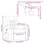 vidaXL Fauteuil de massage inclinable électrique Marron foncé Tissu