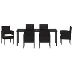 vidaXL Ensemble de salle à manger pour jardin 7 Pièces Noir Poly rotin