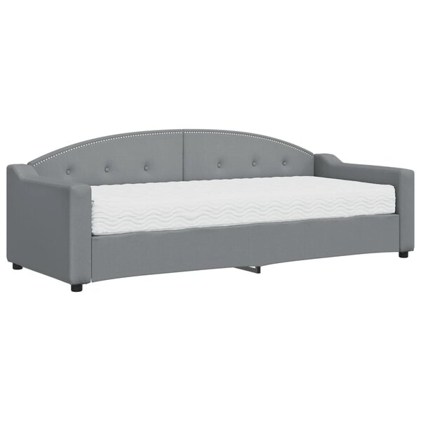vidaXL Lit de jour avec matelas gris clair 80x200 cm tissu
