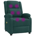 vidaXL Fauteuil de massage Vert foncé Tissu