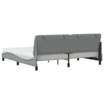 vidaXL Lit avec matelas gris clair 200x200 cm tissu