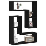 vidaXL Étagères Murales avec étagère 2 Pièces Chêne noir 50 x 15 x 85 cm