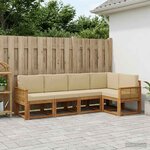vidaXL Ensemble de canapés d'extérieur 5 Pièces Naturel et Beige