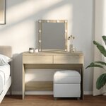 vidaXL Coiffeuse avec LED chêne sonoma 100x40x130 cm