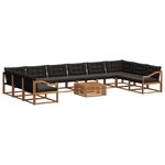 vidaXL Ensemble de canapés d'extérieur 11 Pièces Naturel et Noir