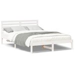 vidaXL Cadre de lit Blanc 140 x 210 cm Bois massif en pin