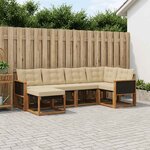 vidaXL Ensemble de canapés d'extérieur 6 pc Naturel et Beige
