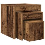 vidaXL Tables gigognes 3 Pièces vieux bois bois d'ingénierie