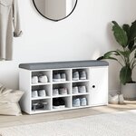 vidaXL Banc à chaussures blanc 102x32x50 cm bois d'ingénierie