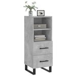 vidaXL Buffet Gris béton 34 5x34x90 cm Bois d'ingénierie