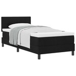 vidaXL Lit à ressorts avec tête de lit Noir 100 x 200 cm tissu