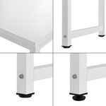 Bureau réglable poste de travail table bois mélaminé 120 cm blanc