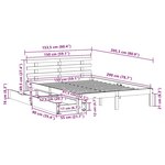 vidaXL Cadre de lit avec tiroirs sans matelas cire marron 150x200 cm