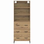 vidaXL Haut Armoire avec tiroir Chêne artisanal 69 5 x 34 x 180 cm