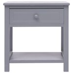 vidaXL Table de chevet Gris 40x29x42 cm Bois de Paulownia