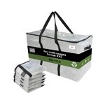 Pack and Move - Lot 4 Grands Sacs Déménagement Transparent Recyclés - Rangement Et Transport Ultra Résistant - Réutilisable - Poignées Solides - 100L