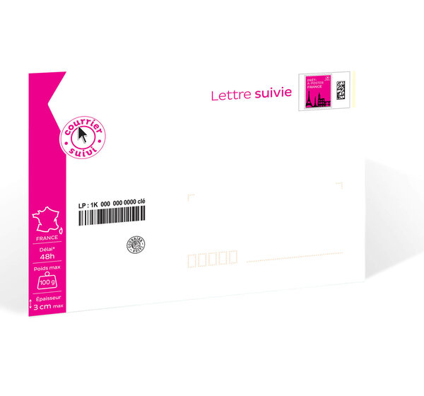 Prêt-à-Poster - Lettre Suivie - 100g - Format C5 - Enveloppe à l'unité