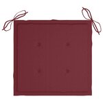 vidaXL Chaises de jardin lot de 2 avec coussins Bois de teck massif