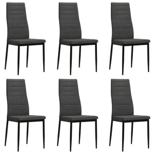 vidaXL Chaises à manger lot de 6 gris foncé tissu