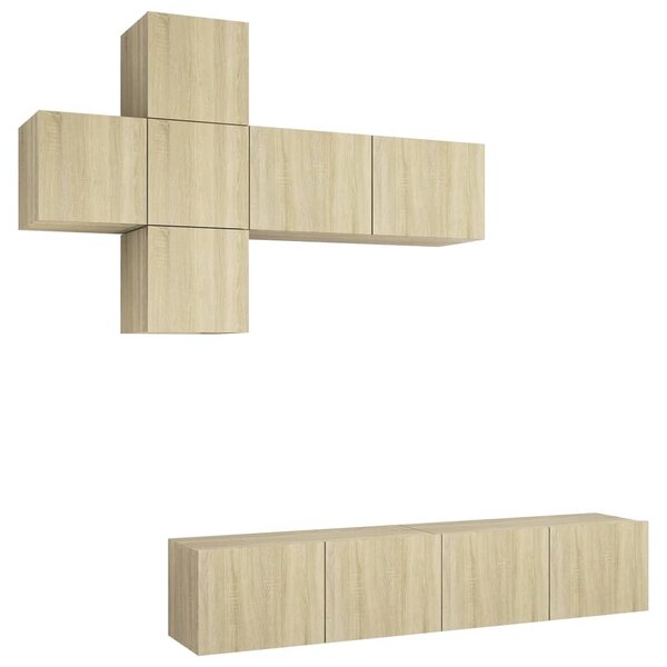 vidaXL Ensemble de meuble TV 7 Pièces Chêne sonoma Bois d'ingénierie