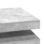 vidaXL Table basse rotative à 360 degrés gris béton 90x90x34 5 cm
