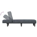 vidaXL Chaise longue gris foncé velours