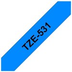 Ruban tze-531 12 mm x 8 m noir sur bleu brother