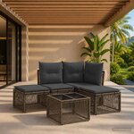 vidaXL Ensemble de canapé de jardin 5 pc Gris polyrotin