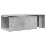 vidaXL Table basse gris béton 150x50x35 cm bois d'ingénierie