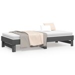 vidaXL Lit coulissant Gris 2x(80x200) cm Bois de pin massif
