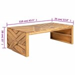 vidaXL Table basse Bois de teck massif 110x35x38 cm