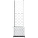 vidaXL Jardinière avec treillis Blanc 40x40x136 cm PP
