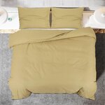 vidaXL Ensemble de housse de couette Taupe 155x220 cm Microfibre