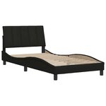 vidaXL Cadre de lit sans matelas noir 100x200 cm tissu