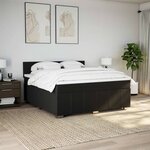 vidaXL Sommier à lattes de lit avec matelas Noir 180x200 cm Tissu