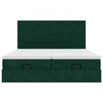 vidaXL Cadre de lit ottoman avec matelas vert foncé 160x200 cm velours