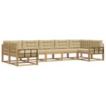 vidaXL Ensemble de canapés d'extérieur 7 Pièces Blanc et Beige