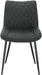 Lot de 2 chaises de salle à manger chaises de cuisine assise en tissu pied en métal anthracite 19_0000187