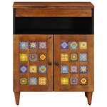 vidaXL Buffet avec porte Noyer 60 x 33 x 75 cm Bois de mangue massif