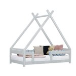 Lit cabane enfant TAHUKA 90 x 160 gris clair