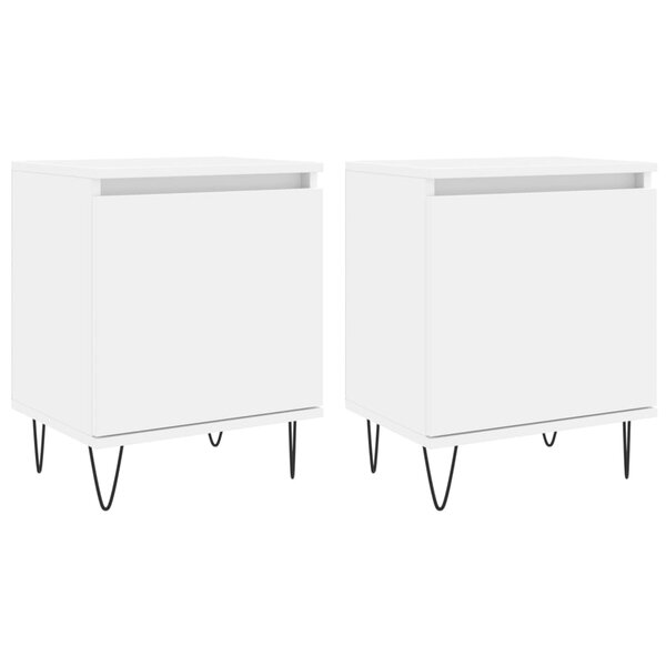 vidaXL Tables de chevet 2 Pièces blanc 40x30x50 cm bois d'ingénierie