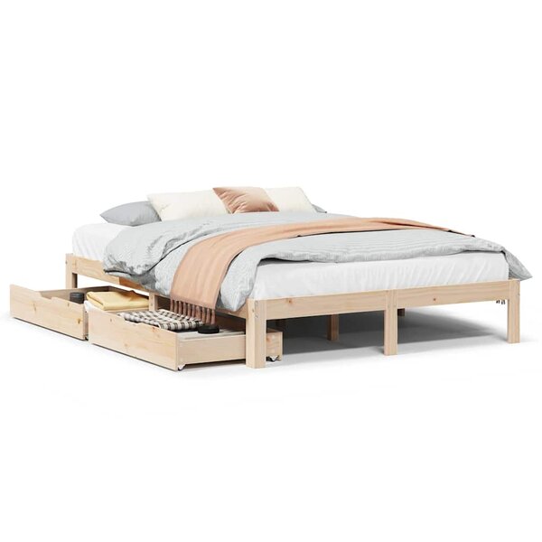 vidaXL Cadre de lit avec tiroirs sans matelas 140x200 cm