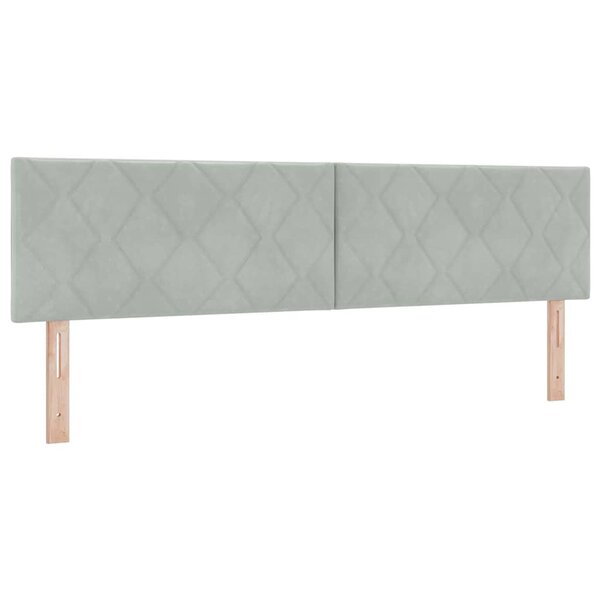 vidaXL Tête de lit LED blocs diamants grise clair 180 cm en velours