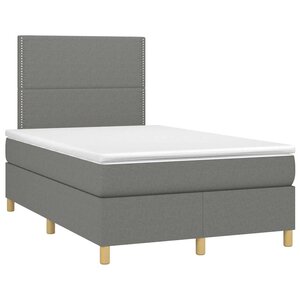 vidaXL Sommier à lattes de lit avec matelas gris foncé 120x190cm tissu