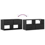 vidaXL Meuble TV noir 80x31x39 5 cm bois d'ingénierie et métal